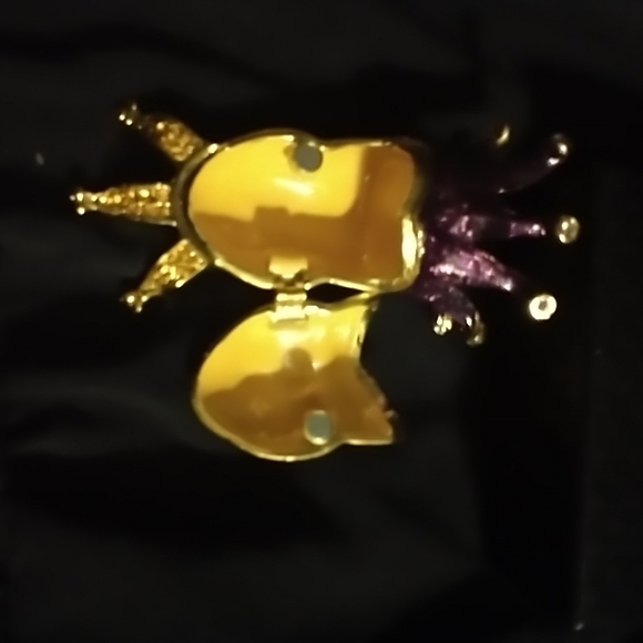 Jester Jeweled Enamel HingedTrinket Box. - Picture 6 of 7